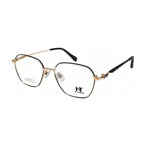 HT Eyewear Titânio dourado e preto
