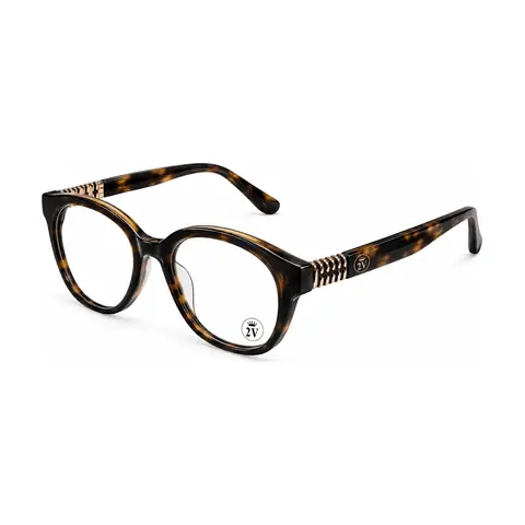 Two Visions Redondo tartaruga com detalhe dourado