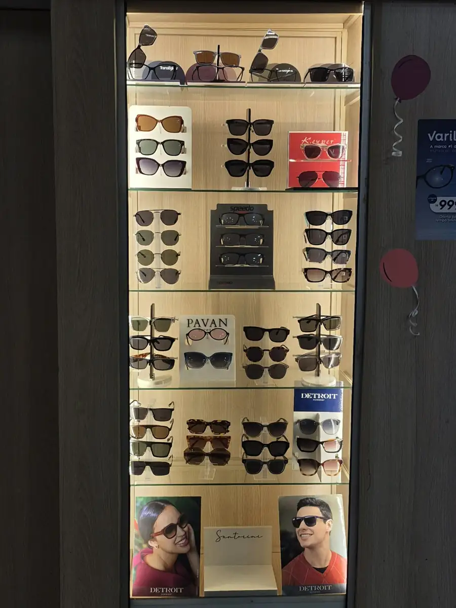 Vitrine de óculos de sol